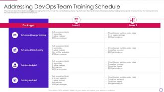 Addressing devops team training schedule devops infrastructure automation it