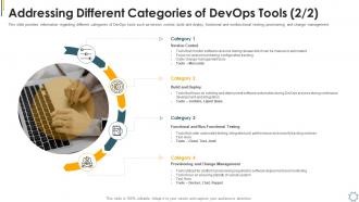 Addressing different categories optimum devops tools selection it