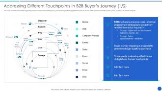 Addressing Different Touchpoints In B2B Buyers Journey Ppt Formates