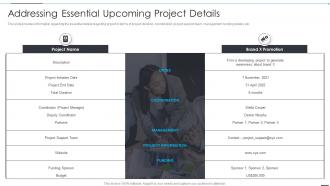 Addressing Essential Upcoming Project Details How Firm Improve Project Management