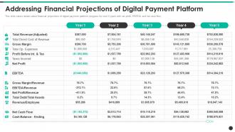 Addressing Financial Projections Of Digital Platform Payment Processing Solution Provider