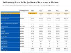 Addressing financial projections of ecommerce platform ecommerce platform ppt brochure