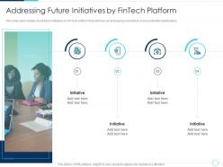 Addressing future initiatives by fintech solutions company investor funding elevator ppt show