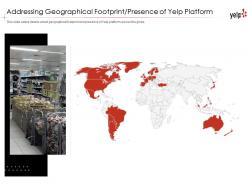 Addressing geographical footprint presence of yelp investor funding elevator pitch deck