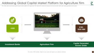 Addressing Global Capital Market Platform For Agriculture Firm Global Agribusiness Investor Funding Deck