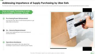 Addressing importance of supply purchasing by uber eats