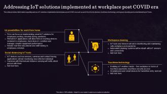 Addressing IOT Solutions Implemented At Internet Of Things IOT Implementation At Workplace