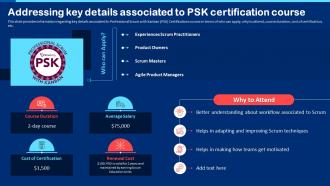 Addressing Key Details Associated To PSK Certification Course Collection Of Scrum Certificates