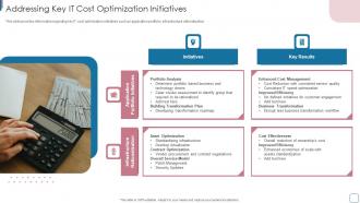 Addressing Key IT Cost Optimization Initiatives Improvise Technology Spending