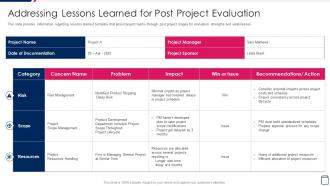 Addressing Lessons Learned For Post Managing Project Development Stages Playbook