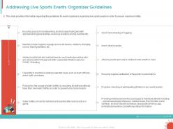 Addressing live sports events organizer guidelines ppt powerpoint ideas structure