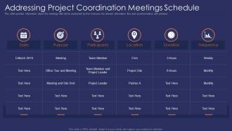 Addressing meetings schedule effective communication strategy for project