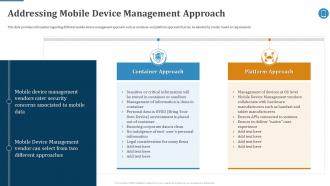 Addressing Mobile Device Management Approach Effective Mobile Device Management