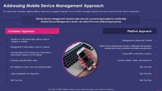 Addressing Mobile Device Management Approach Enterprise Mobile Security For On Device