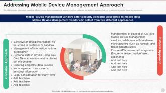 Addressing Mobile Device Management Approach Unified Endpoint Security