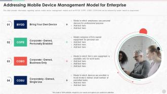 Addressing Mobile Device Management Model For Enterprise Unified Endpoint Security