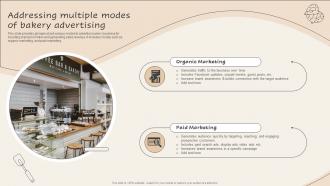 Addressing Multiple Modes Of Bakery Advertising Implementing New And Advanced Advertising Plan Mkt Ss