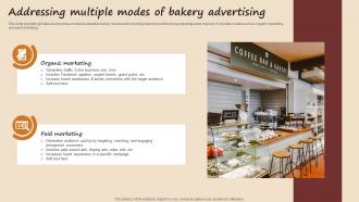 Addressing Multiple Modes Of Bakery Advertising Streamlined Advertising Plan