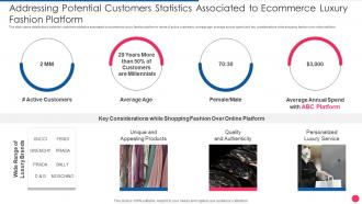 Addressing Potential Customers Statistics Digital Fashion Luxury Portal Investor Funding
