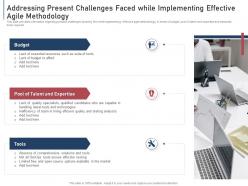 Addressing present challenges faced while implementing effective agile methodology ppt portrait