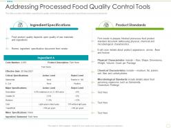 Addressing Processed Food Quality Control Tools Food Safety Excellence