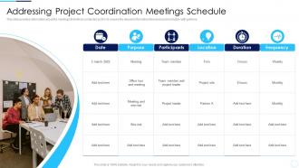 Addressing Project Coordination Meetings Schedule Coordination Activities Successful Project
