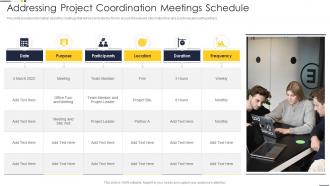 Addressing Project Coordination Meetings Schedule Project Team Engagement Activities