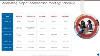 Addressing Project Coordination Meetings Schedule Stakeholder Communication Plan