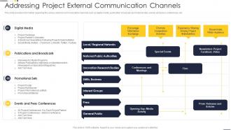 Addressing Project External Communication Channels Project Team Engagement Activities