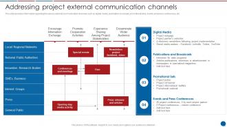 Addressing Project External Communication Channels Stakeholder Communication Plan
