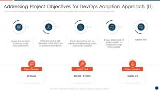 Addressing Project Objectives For Devops Adoption Approach It