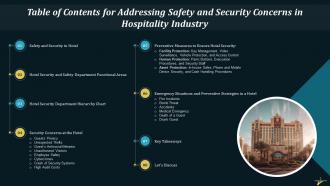Addressing Safety And Security Concerns In Hospitality Industry Training Ppt Multipurpose Adaptable