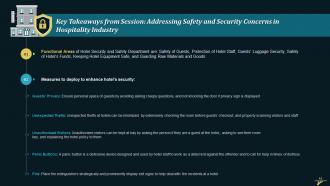 Addressing Safety And Security Concerns In Hospitality Industry Training Ppt Slides