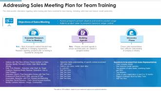 Addressing sales meeting plan for team training playbook template