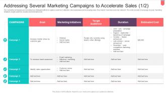 Addressing Several Marketing Campaigns Accelerate Sales Active Influencing Consumers Through
