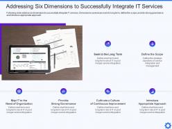 Addressing six dimensions to it service integration and management