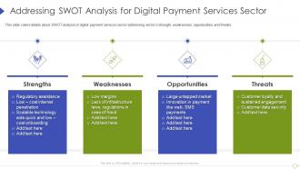 Addressing swot analysis for digital payment services sector digital payment firm ppt ideas