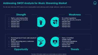 Addressing swot analysis for music streaming market details about key music streaming platform