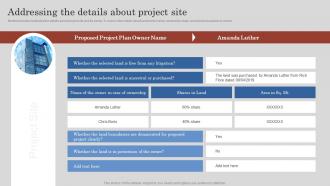 Addressing The Details About Project Site Project Feasibility Report Submission For Bank Loan