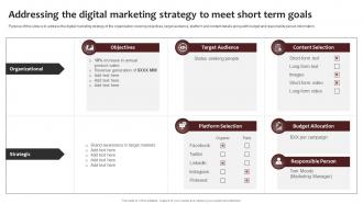 Addressing The Digital Marketing New Brand Awareness Strategic Plan Branding SS