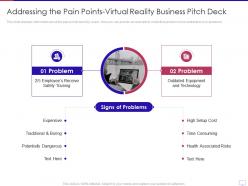 Addressing The Pain Points Virtual Reality Business Pitch Deck Ppt Slides