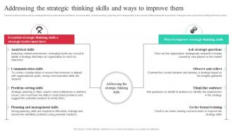 Addressing The Strategic Thinking Skills Guide To Effective Strategic Management Strategy SS
