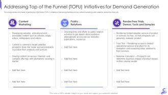 Addressing top of the funnel tofu initiatives b2b enterprise demand generation initiatives