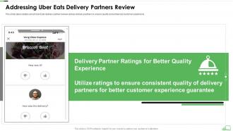 Addressing uber eats delivery partners review ppt powerpoint presentation file icon