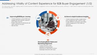 Addressing vitality of content experience for b2b buyer optimizing b2b demand generation