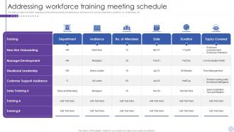Addressing Workforce Training Meeting Schedule Staff Enlightenment Playbook
