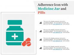 Adherence icon with medicine jar and pills