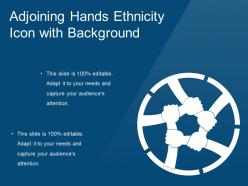 Adjoining hands ethnicity icon with background