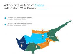 Administrative map of cyprus with district wise division