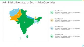 Administrative map of south asia countries